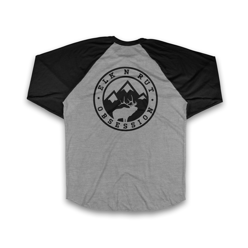 Scoutin' Grey & Black Baseball T-Shirt Back | Elk N Rut Apparel | Elk In Rut