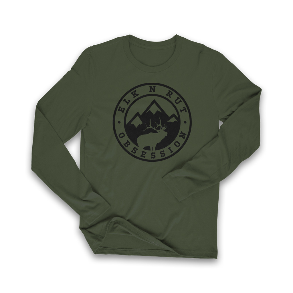 Scoutin' Military Green Long Sleeve T-Shirt | Elk N Rut Apparel | Elk In Rut