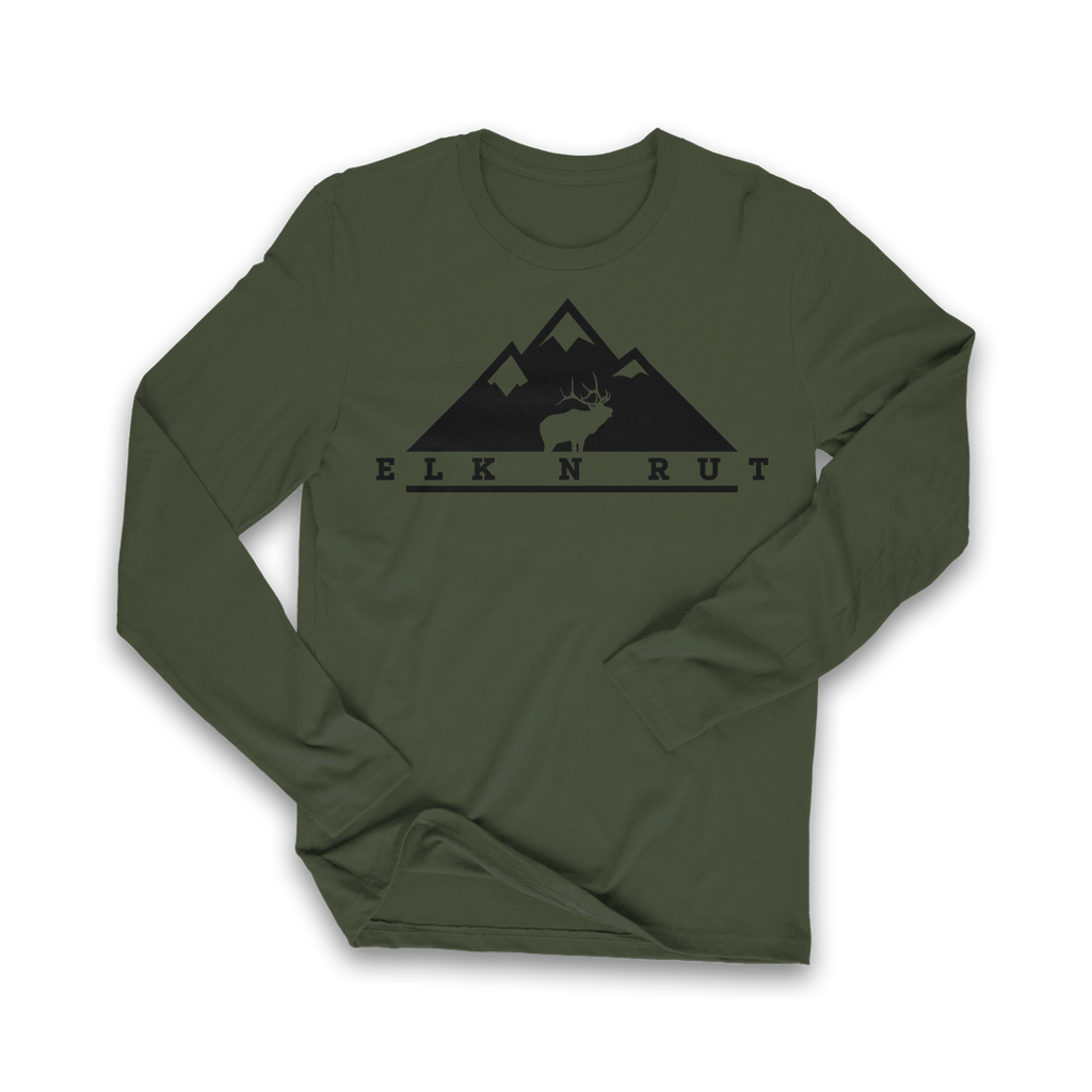 Glassin' Long Sleeve Military Green T-Shirt | Elk N Rut Apparel | Elk In Rut