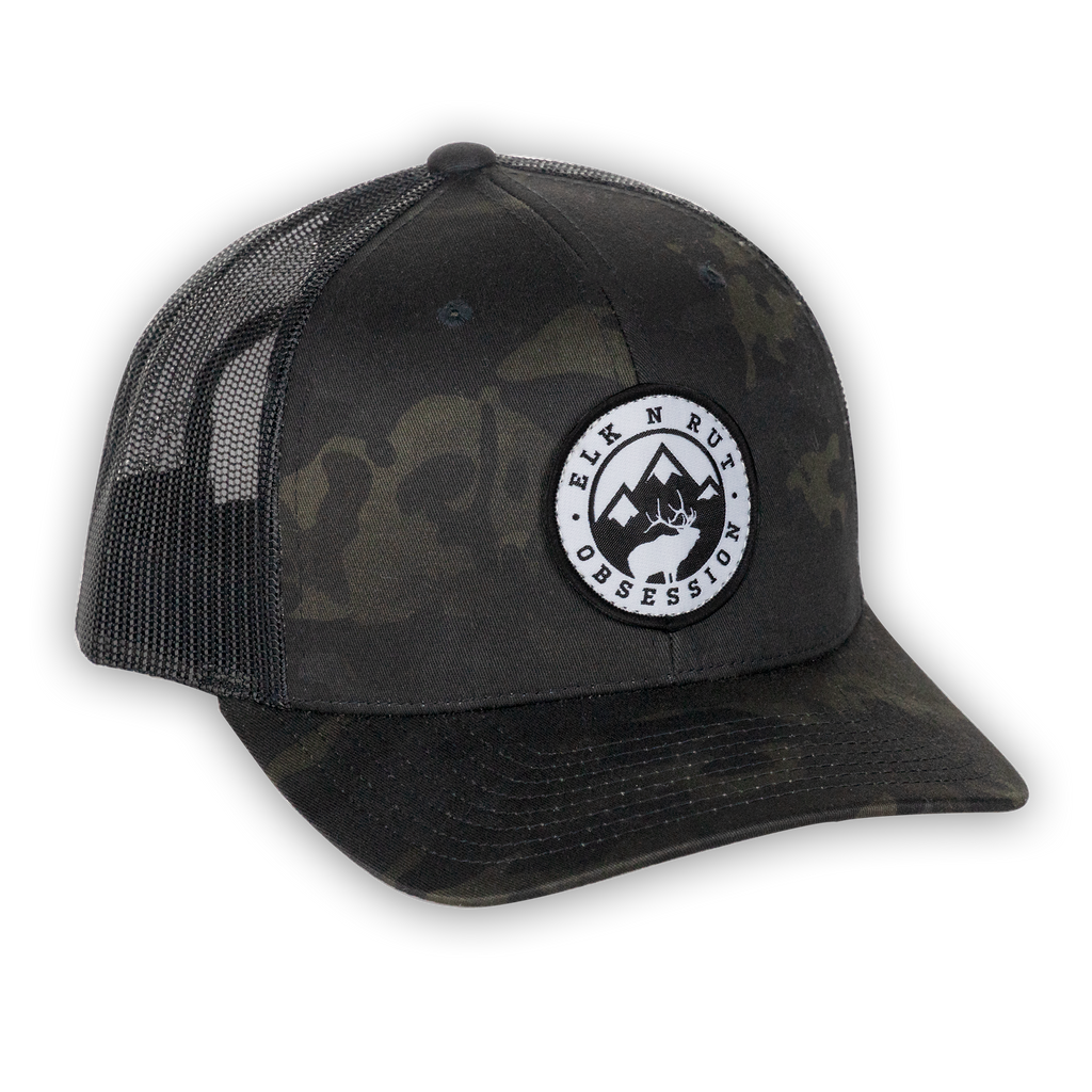 The Scoutin' Elk Hat White- Black Multicam Snapback