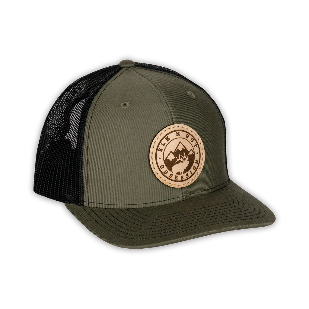 Scoutin' Military Green & Black Snapback Hat Front | Elk N Rut Apparel | Elk In Rut
