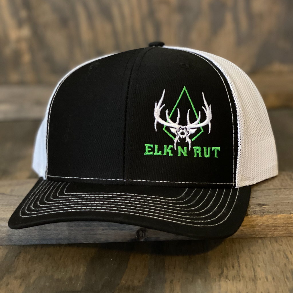 Screaming Bull Elk Hat - Black/White SnapBack